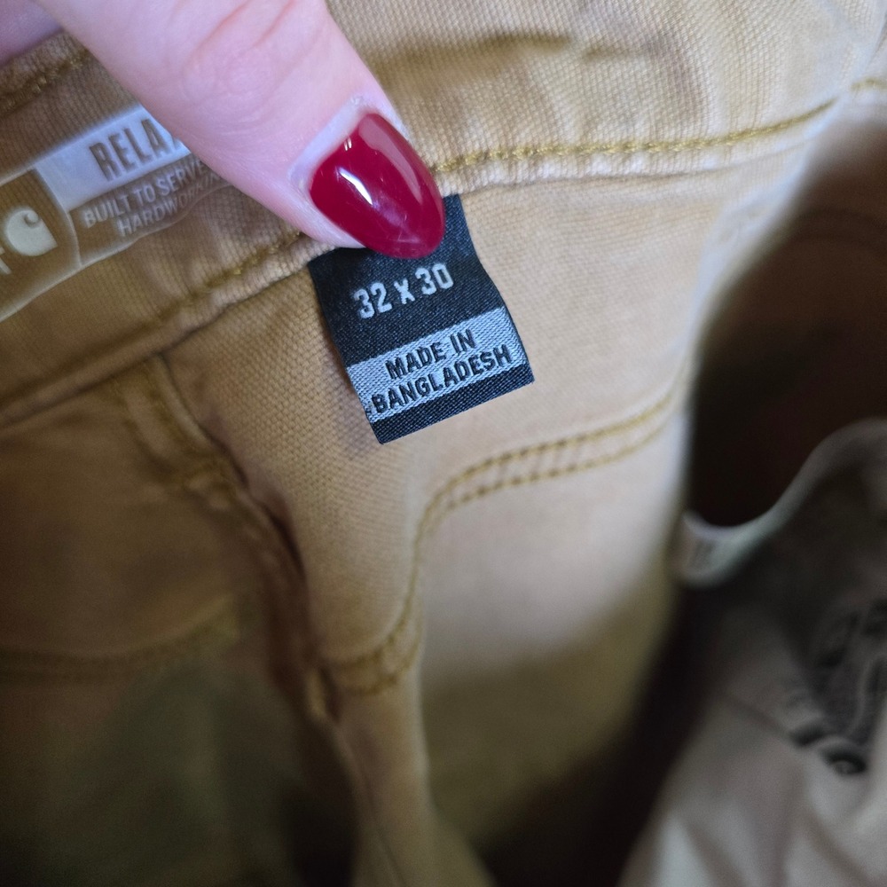Carhartt BN2517 M Mens Relaxed Fit Canvas 5 Pocket Work Pants‎ Khaki 32x30 - Picture 5 of 8